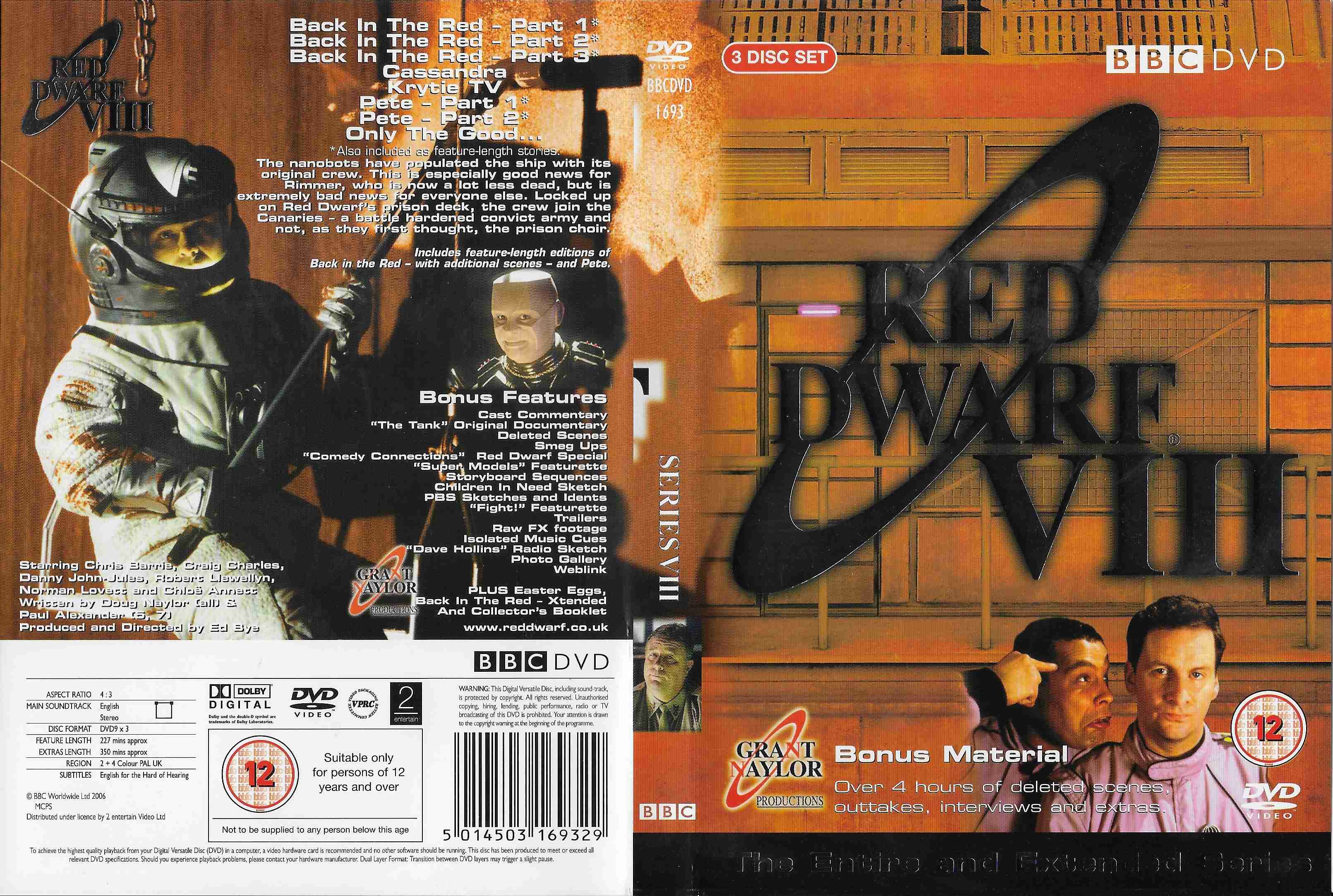 Picture of BBCDVD 1693 Red dwarf - Series VIII by artist Rob Grant / Doug Naylor from the BBC records and Tapes library